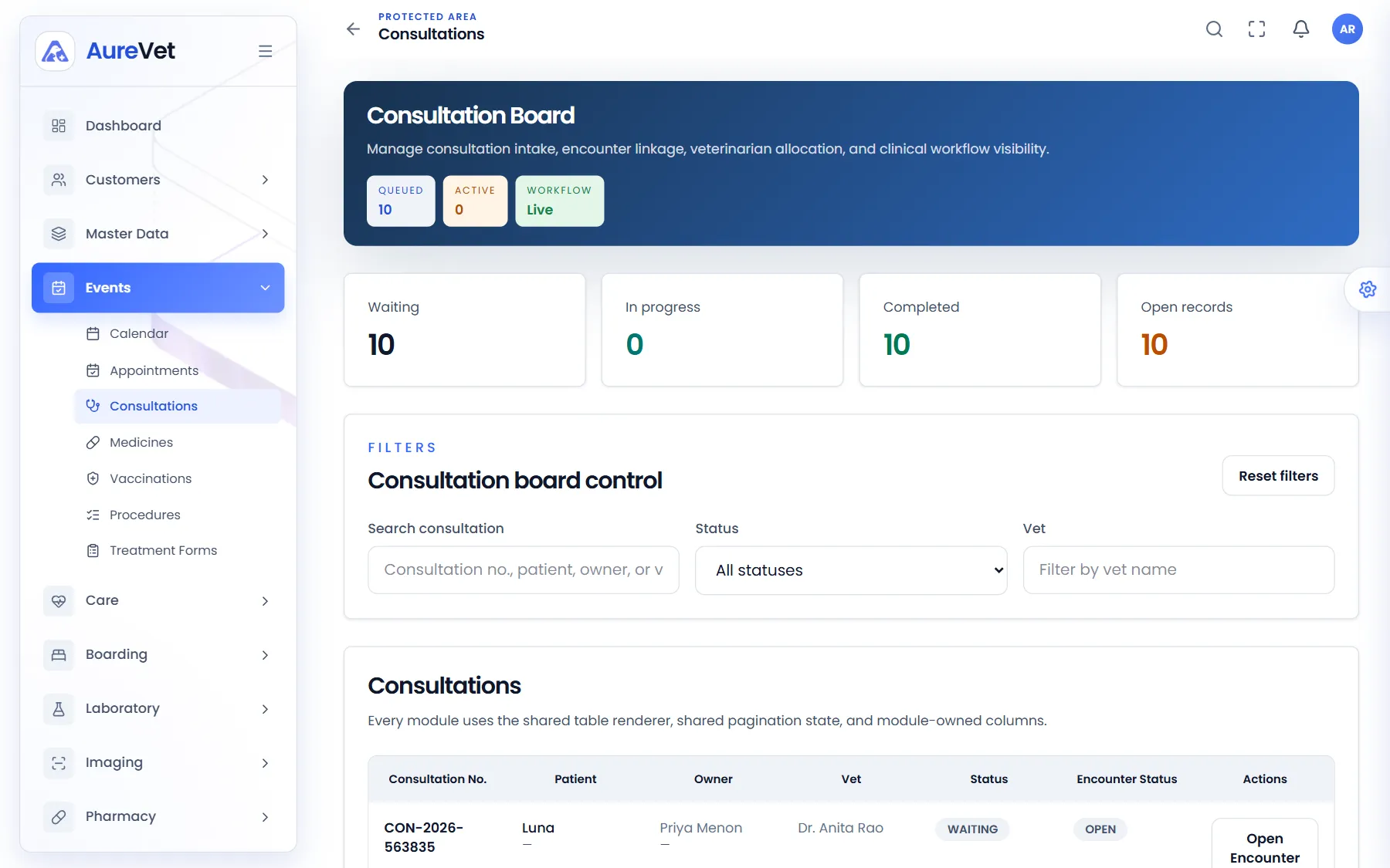 Consultation board