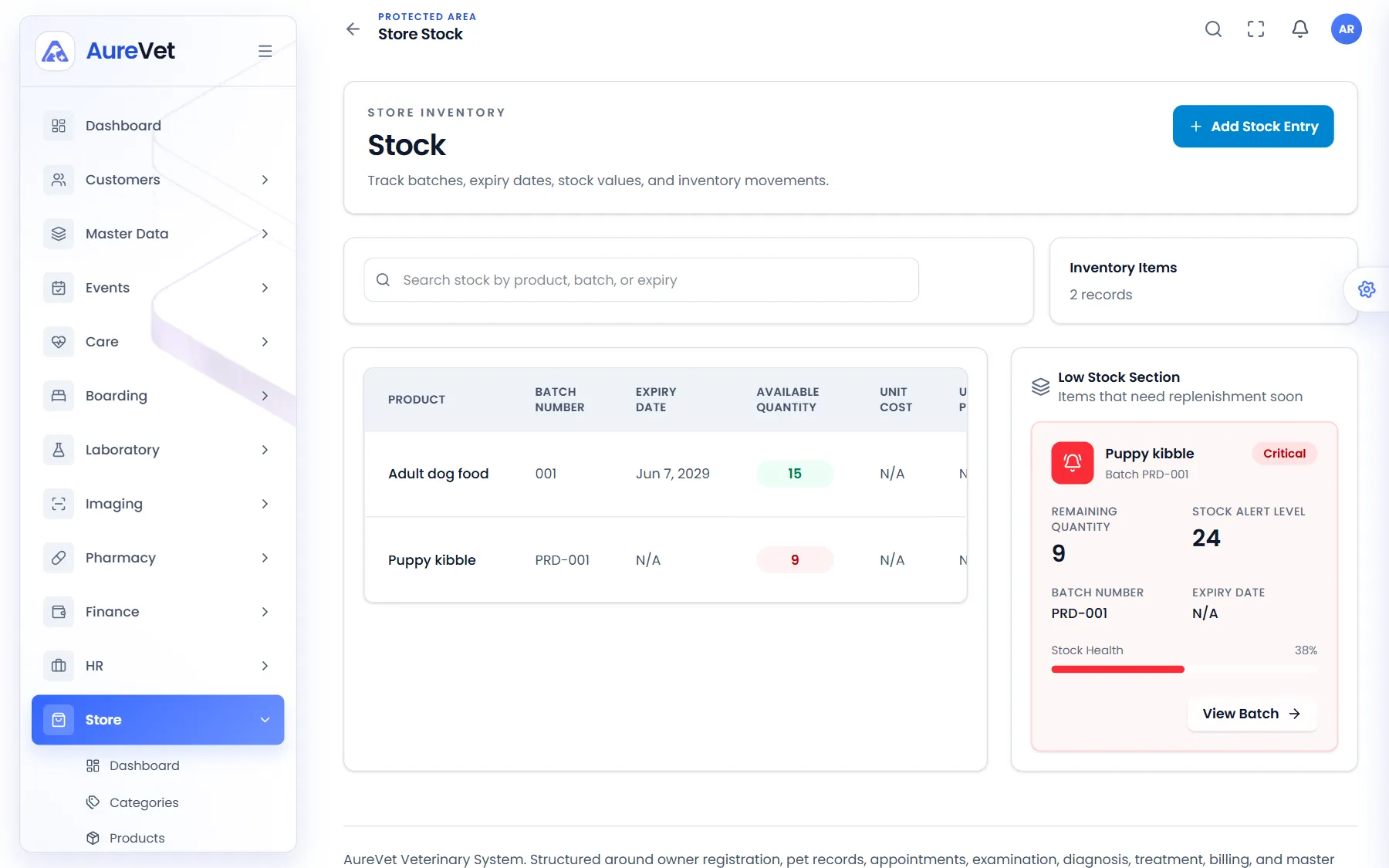 Store stock